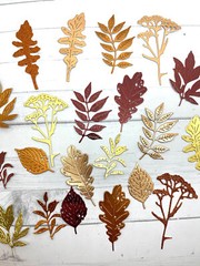 Die Cuts Leaves 14 Pieces *You Choose Color* Foil Mirror Glitter Specialty Basic