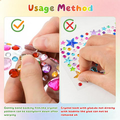 Gem Stickers for Crafts, 7386Pcs Self-Adhesive Rhinestone Acrylic Sticker Gems f