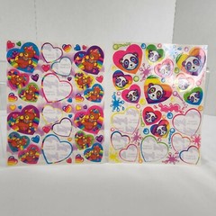 Lot of 2 Partially Used Lisa Frank Rainbow Teddy Panda Bear Stickers Vtg 1989