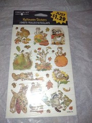 Vintage American greetings Forget Me Not Halloween Stickers 2 Sheets Fall
