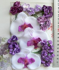 FRANGIPANI ROSES – LAVENDER PLUM – 33Flowers 15-80mm 5Styles PAPER & SILK MH VE3