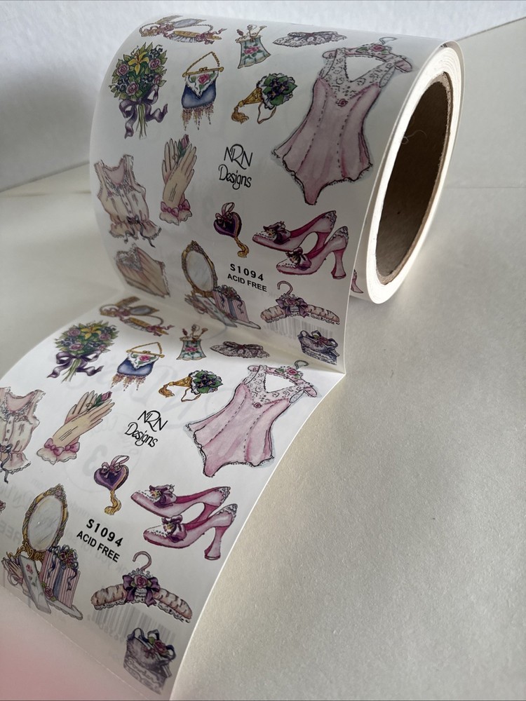 Retro Beauty Girl Sticker ROLL NRN Designs Scrapbook Stickers Shoes Accessories￼