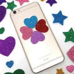 260 Pieces Colorful Glitter Foam Stickers Self Adhesive Stars Mini Heart Shap…
