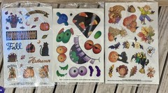 Mixed Lot Of Vintage Halloween / Fall Stickers Used & Sealed
