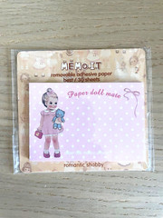 1 SET Korean Vintage Paper Doll Memo Pad, 30 Sheets 7.5x5cm, Polka Dot Pink