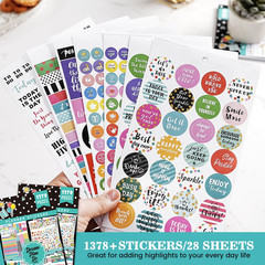 Planner Stickers – 28 Sheets, Journal Stickers for Monthly, Weekly and Daily, 13