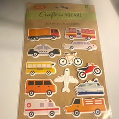 Crafter’s Square Pop-Up Stickers, Transportation Theme, Multicolor