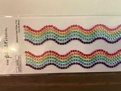 Rhinestone Rainbow Border Adhesive Gem/Stickers 2 Strips (each 1-foot length)