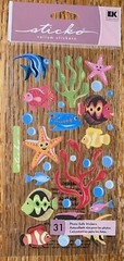 Sticko JOLEES Velum Tropical Fish Starfish Seaweed Sea Ocean Scrapbook STICKERS
