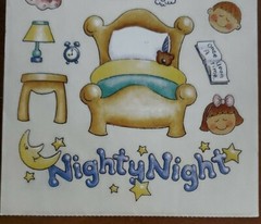 Provo Craft Scrapbooking Stickers by M. Cole, TUB & NIGHT TIME, large sheet