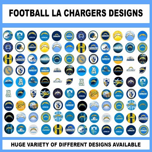 100 Precut CHARGERS FOOTBALL TEAM BOTTLE CAP CHARM TRAY IMAGES 1 inch DESIGNS