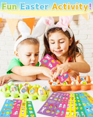 1260 PCS Easter Stickers for Kids, 100 Sheets Egg Decorating Fillers Bunny Stick