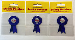 3 Packs Vtg Mrs Grossman Sticky Patch Stickers Best Blue Ribbon Winner 2.5 x 1.5