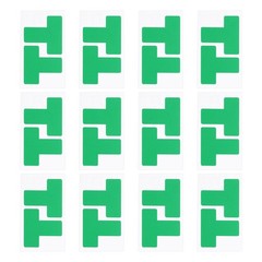 5S Location Marking Corner, (3x3x1.2 Inch, Green) (24Pcs), T-shaped Sticker