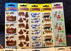 Vintage Mrs. Grossman’s Sandylion Stickers Lot Fuzzy Sharks Bears Prismatic Rare