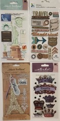 JOLEE’S BOUTIQUE Lot of 11 Scrapbooking Stickers TRAVEL EUROPE PARIS LONDON NY