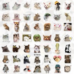 Vibrant Cat Stickers Set – 100 Piece Waterproof Vinyl Stickers for Everyone