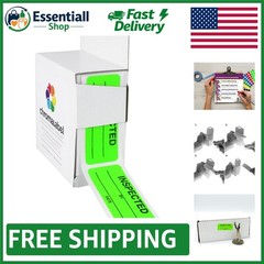 200 Fluorescent Green Inspection Stickers – 1 x 2.25 Inch for Quality Control