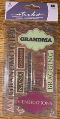 Sticko GRANDMA Epoxy Grandmother Nana Babysitter Great Granny Scrapbook Stickers