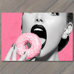 STICKER Pink Sprinkle Donut Bite Pop Glam Mouth
