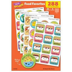 TREND Scratch ‘N Sniff Food Favorites – 288ct Scented Stickers, 8 Scents, Retro