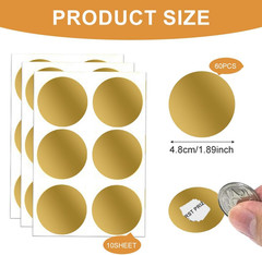 60Pcs Gold Scratch Off Stickers,2inch Round Scratch-Off Labels Self-AdhesiveEasy