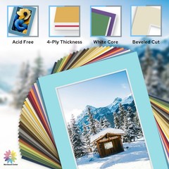 Mat Board Center, Pack of 25 5×7 Photo Mat + Backing + Bag, Pre Cut mat Board…