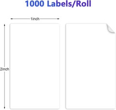 1000 Count 2″x1″ Thermal Labels – 12 Rolls, Easy Peel & Permanent Adhesive