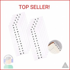 A-Z 26 White Letters Tabs Sticky Alphabet Tabs, 260 Pcs Self Adhesive Page Tabs