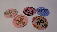 Pre Cut One Inch Bottle Cap Image TRACTOR GIRL Free Shipping