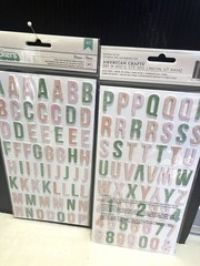 American Crafts Thickers Alphabet & Numbers Foam Stickers 234 Pcs Pink Blue