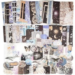 Knaid 200 Piece Vintage Ephemera Bundle – Paper & Sticker Kit 200, Multicolor