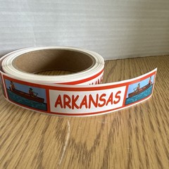 S.R.M. State Titles Banner Stickers Arkansas Sticker Roll Vintage Hard To Find ￼