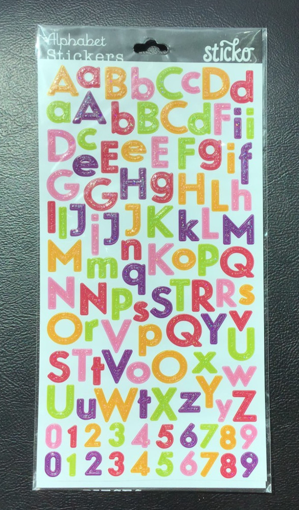 STICKO THEMED SCRAPBOOK STICKERS MULTI COLORED ABC 123