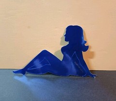 Vintage Stickers MUD FLAP GIRL Glossy Foil Vending Sticker VTG PVI Blue 01
