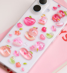 APEACH 3D Puffy Stickers, Kawaii Decorative Stickers for Phone Case, Notebook