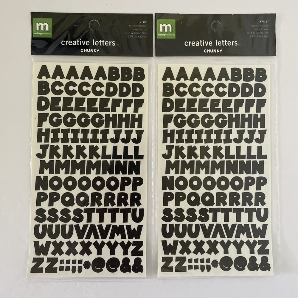Making Memories Creative Letters Scrapbooking – 7/16″ Chunky Black