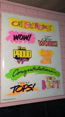Vintage Stickers Neon Rewards American Greetings 1 Sheet ( Age Discoloration)