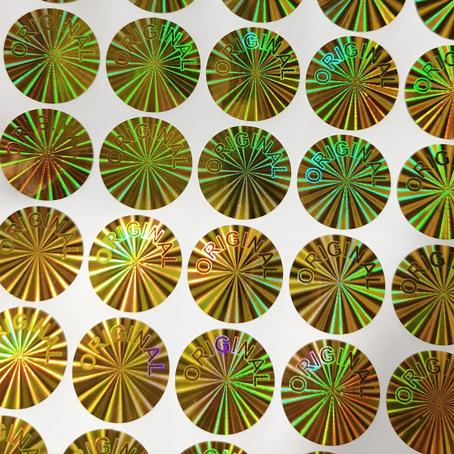 100 Gold Security Hologram Stickers Original Tamper Evident Warranty Labels