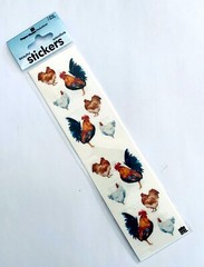 Watercolor Chickens Rooster Stickers Envelope Seals Planner Papercraft Crafts