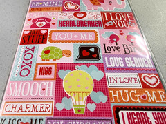 K&Company Smooch Word Embossed Stickers Love Birds Scrapbooking Card Making