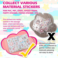 100 Sheets Reusable Sticker Book Collecting Book Pockets Collecting Album Reusab