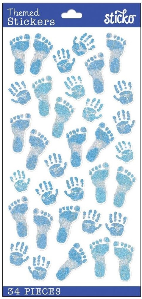 Pastel Baby Boy Prints, 4×7″ scrapbook stickers Sticko 52-38207