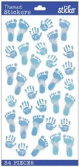 Pastel Baby Boy Prints, 4×7″ scrapbook stickers Sticko 52-38207