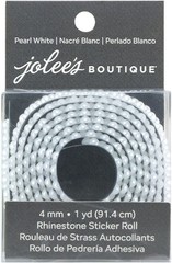 Jolee’s White Pearl Rhinestone Sticker Roll 1 Yard 4 MM Just Over 1/8″ Diameter