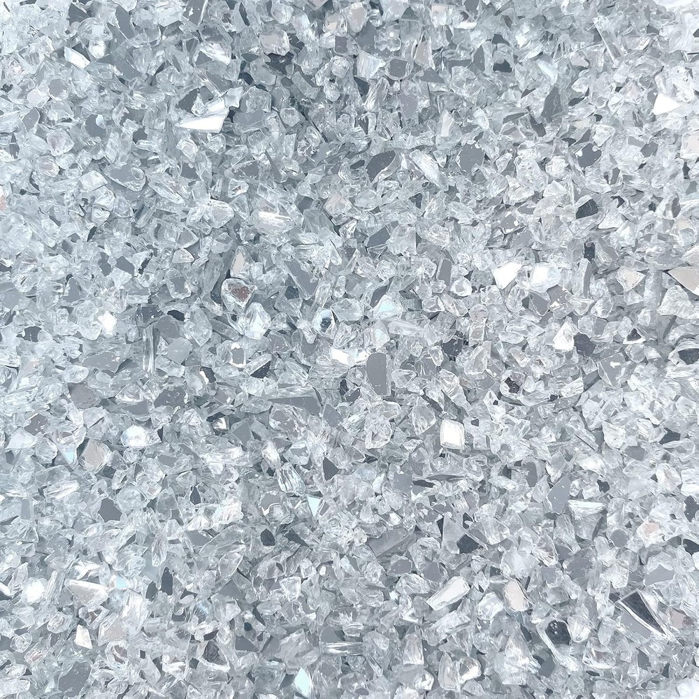 2lb/910g Crushed Mirror Glass for Crafts 0.2″L x 0.1″W, 2lb