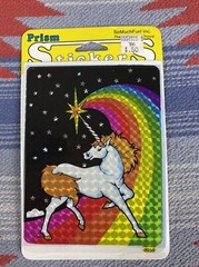 Prism Stickers Vintage 1980s Rainbow Unicorn Large so much fun inc