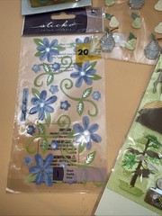 8 Pack Lot Floral/vaca Dimensional Embellishments/Stickers for Scrapbooking NIP