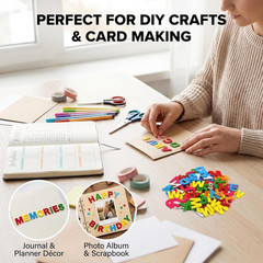 100Pcs 3Cm/1.2 Inch Coloful Felt Letters Stickers Self-Adhesive A-Z Alphabet Let