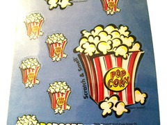 Vintage Mello Smellos Popcorn Scented Scratch & Sniff Smelly Stickers NOS SEALED